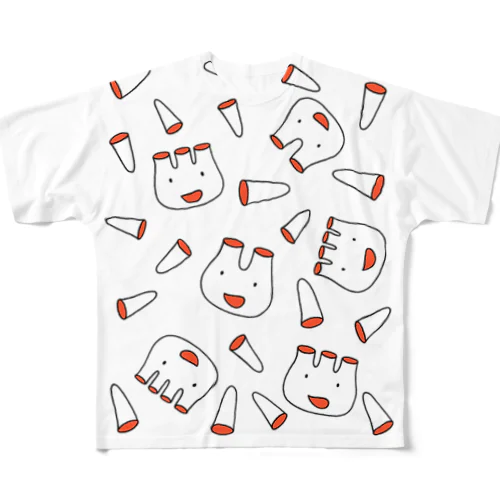 うさちゃんパニック All-Over Print T-Shirt