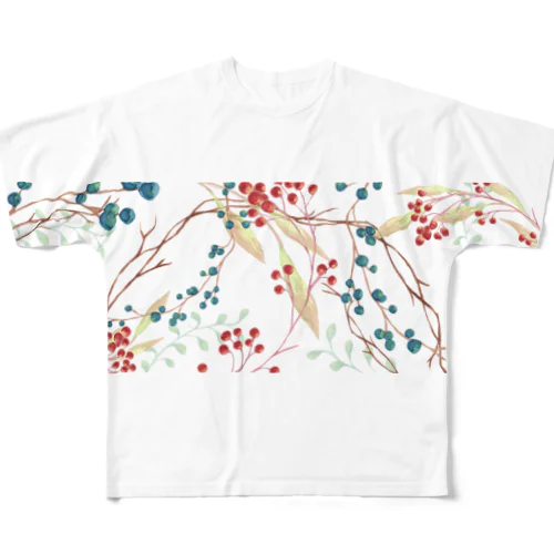森のかわいい贈り物♪小さな木の実のボタニカル日記 ～徒然～ All-Over Print T-Shirt