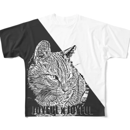 右肩あがりの フルグラ猫T 0a6 フルグラフィックTシャツ