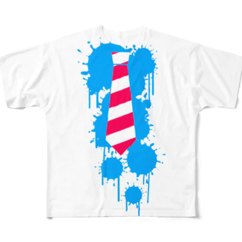 ネクタイモドキ(青赤) All-Over Print T-Shirt