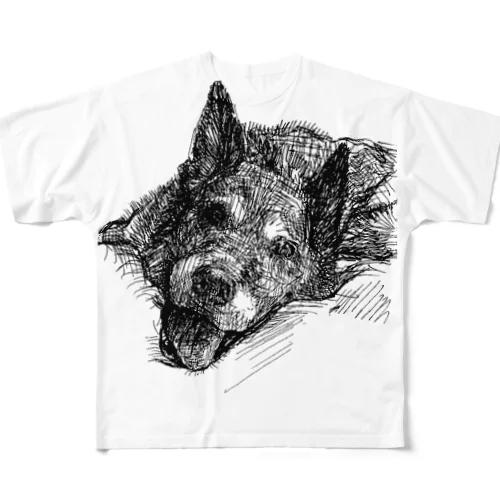 老犬-ヘラヘラ All-Over Print T-Shirt