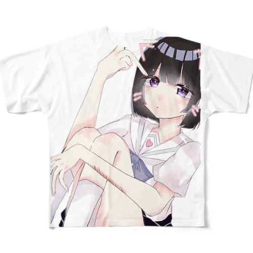 にゃん フルグラフィックTシャツ