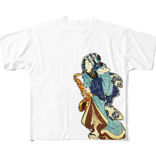 サックス浮世絵 All-Over Print T-Shirt