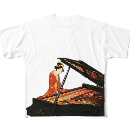 ピアノ浮世絵 フルグラフィックTシャツ