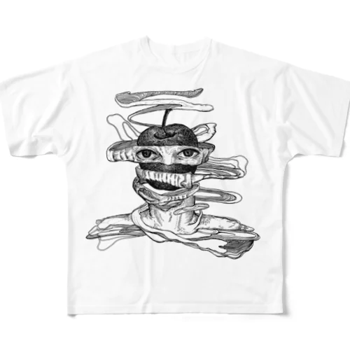 人間 All-Over Print T-Shirt