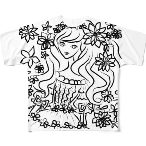 女の子・モモ All-Over Print T-Shirt