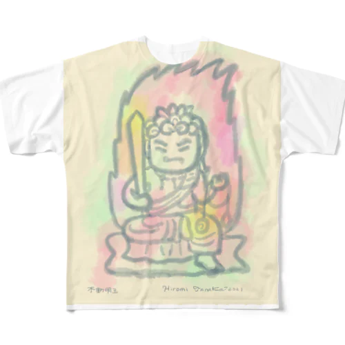 ゆる仏画「不動明王」 フルグラフィックTシャツ