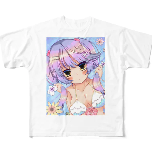 かわいい水着の女の子 フルグラフィックTシャツ