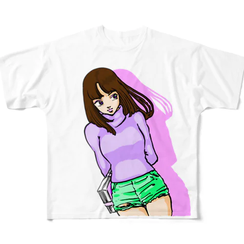 女子大生アニメガール フルグラフィックTシャツ