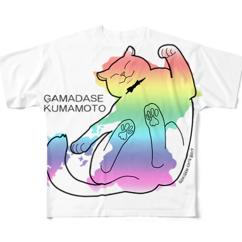 くまねこ地図(熊本地震義援金) フルグラフィックTシャツ