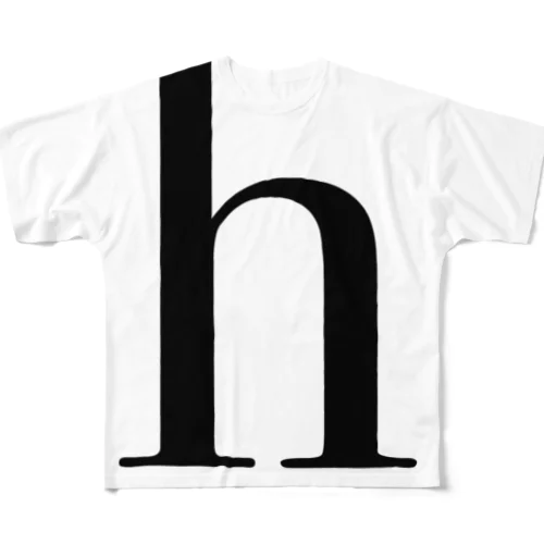 「h」な フルグラフィックTシャツ