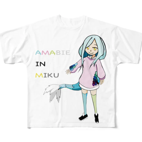 AMABIE IN MIKU フルグラフィックTシャツ