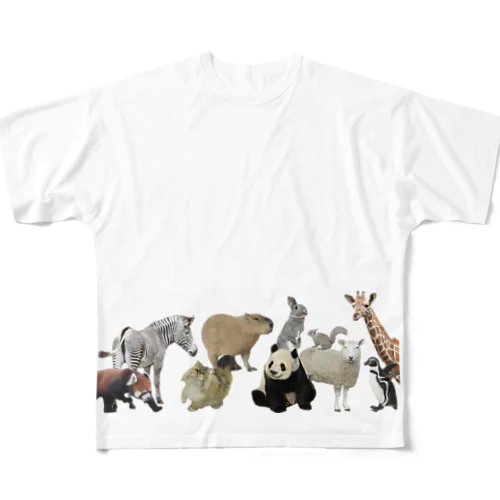 いきもの大好き！ほほえみフレンズ All-Over Print T-Shirt