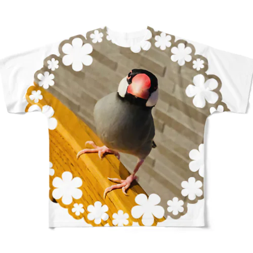 文鳥のはるさめちゃん All-Over Print T-Shirt