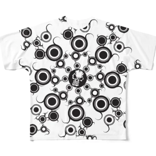 スカルドロップトライバル All-Over Print T-Shirt