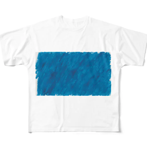 クレヨンで塗りたくった青 All-Over Print T-Shirt