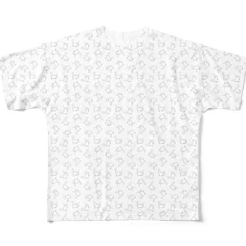 お茶が飲みたい恐竜 All-Over Print T-Shirt