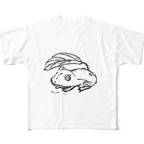 カエルみたいな絵 フルグラフィックTシャツ