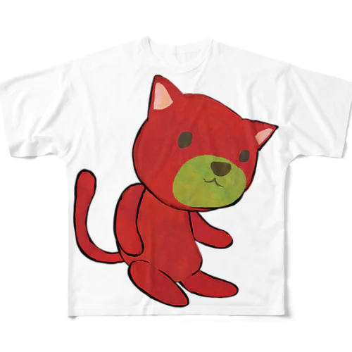 あかいねこちゃん フルグラフィックTシャツ