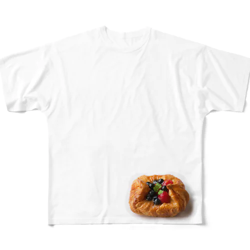 ブルーベリーとイチゴのデニッシュ フルグラフィックTシャツ