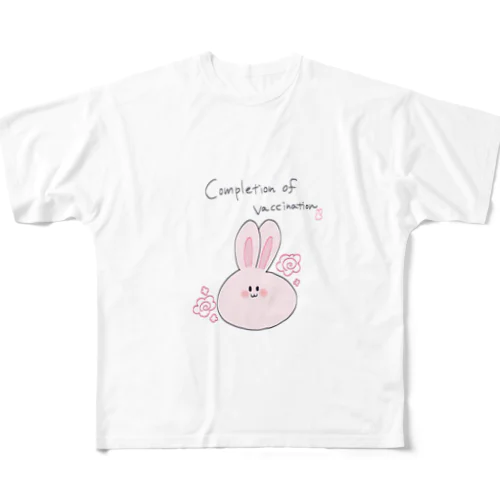 usamochi@complete of vaccination フルグラフィックTシャツ