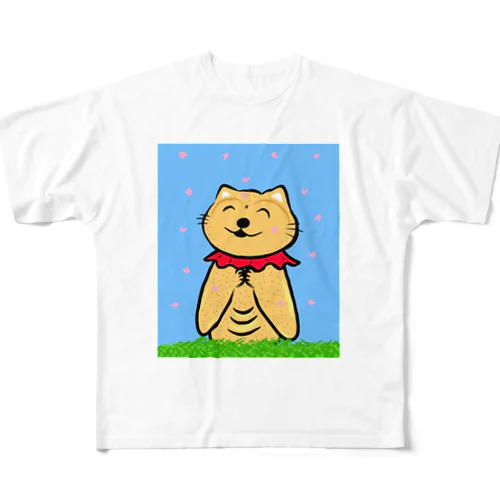 猫地蔵 フルグラフィックTシャツ