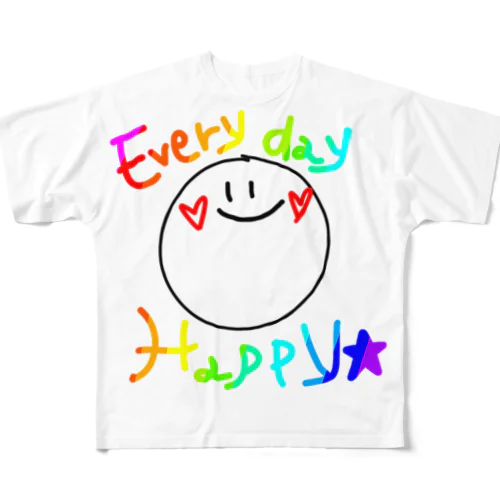 Happy　Smile☺ All-Over Print T-Shirt