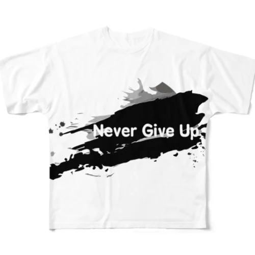 Never Give Up-1(文字白) フルグラフィックTシャツ