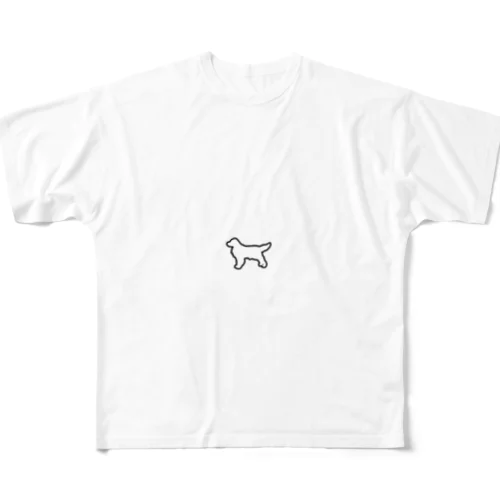 ゴールデンレトリバーのシンプルシルエット All-Over Print T-Shirt