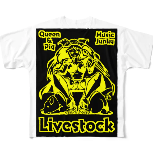 queen&pig フルグラフィックTシャツ