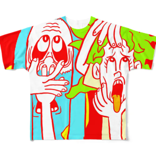 ピーターパンシンドロームなボーボーくんとボサボサちゃん All-Over Print T-Shirt