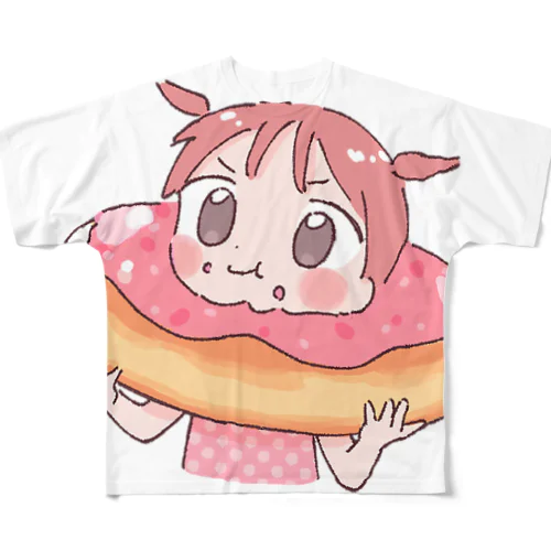 ドーナツたべ フルグラフィックTシャツ