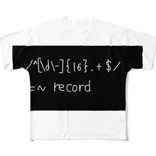 正規表現 フルグラフィックTシャツ