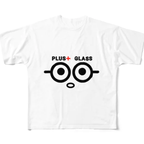 PLUS＋GLASS All-Over Print T-Shirt