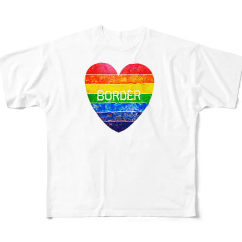 BORDER Heart シリーズ All-Over Print T-Shirt