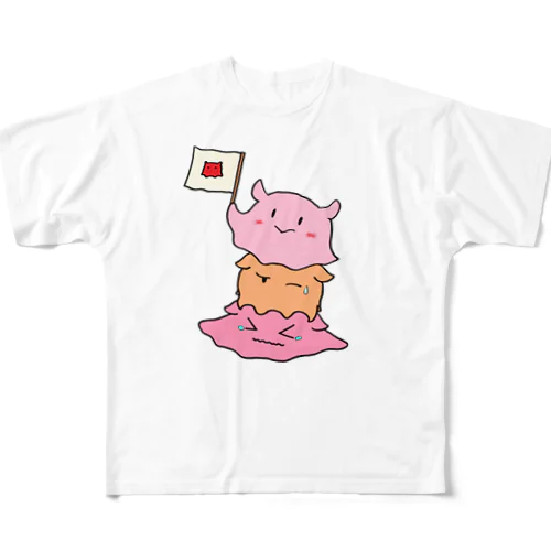 めんだこタワー フルグラフィックTシャツ