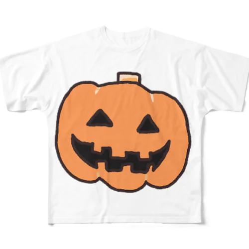 ハロウィンお化けカボチャ フルグラフィックTシャツ