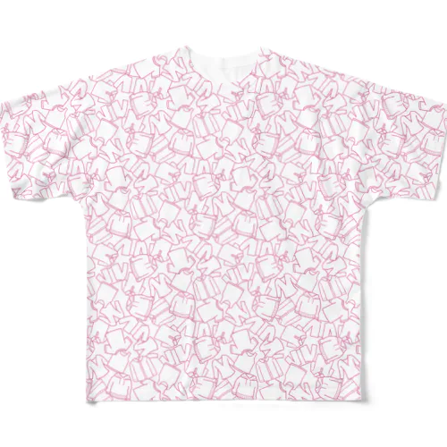 いろんな服柄（ピンク） All-Over Print T-Shirt