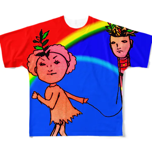 タコアゲ少女、虹の空２ フルグラフィックTシャツ
