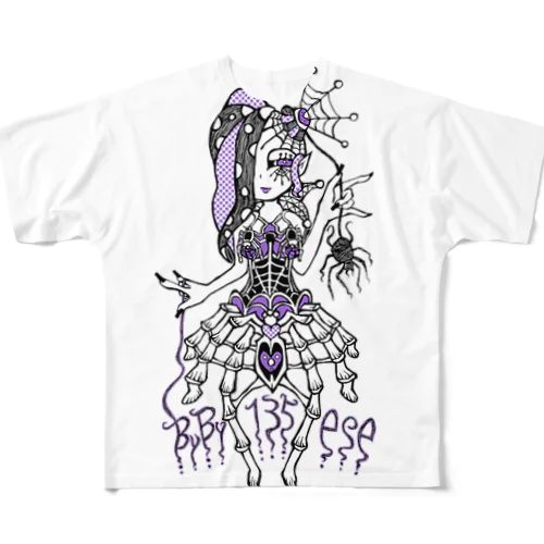 蜘蛛嬢:面々【ぐもじょー:モモ】 All-Over Print T-Shirt