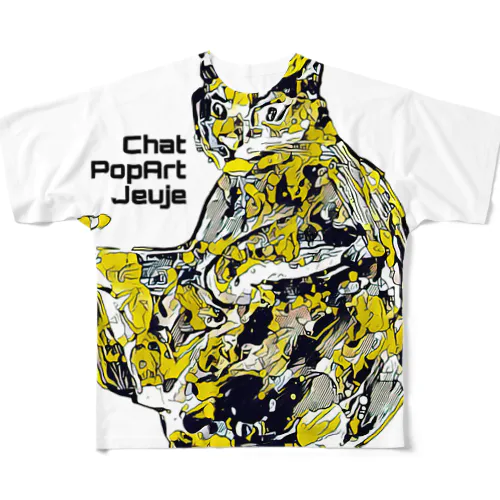 Chat PopArt Jeuje フルグラフィックTシャツ