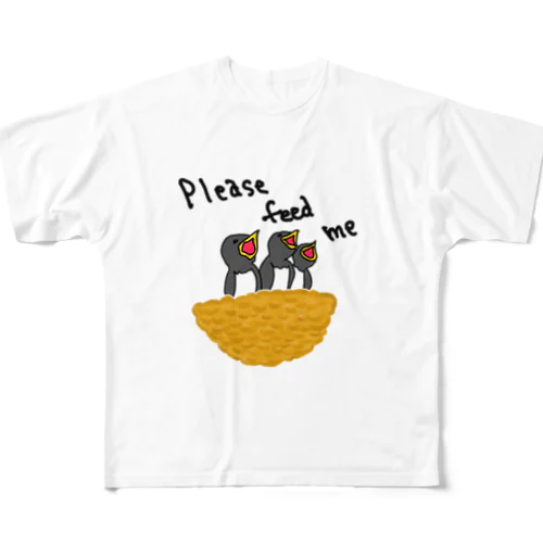 ツバメ「養って」 フルグラフィックTシャツ