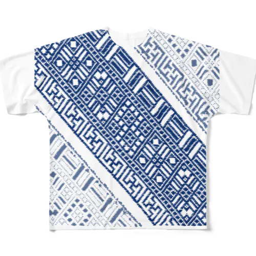 cogin+T No.011 手刺しこぎん刺し All-Over Print T-Shirt