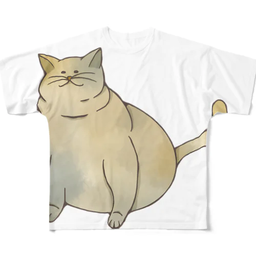 金運が上がりそうな猫 All-Over Print T-Shirt