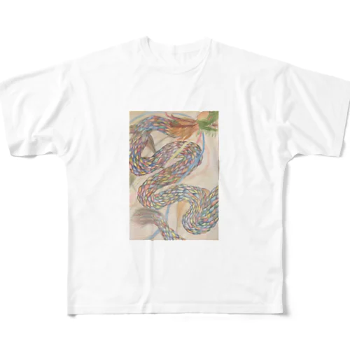 オリジナルの龍ver.1 フルグラフィックTシャツ