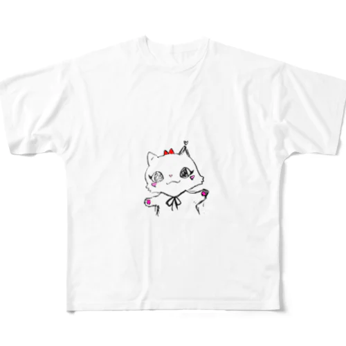 あみ猫 フルグラフィックTシャツ