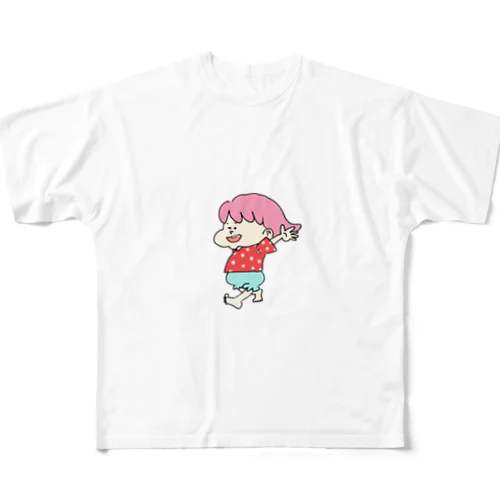 走る子ちゃん All-Over Print T-Shirt