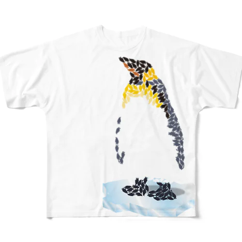 ペンギンでペンギン フルグラフィックTシャツ