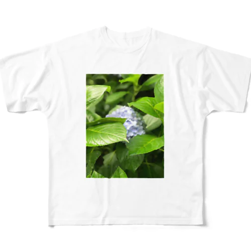 紫陽花のTシャツ フルグラフィックTシャツ