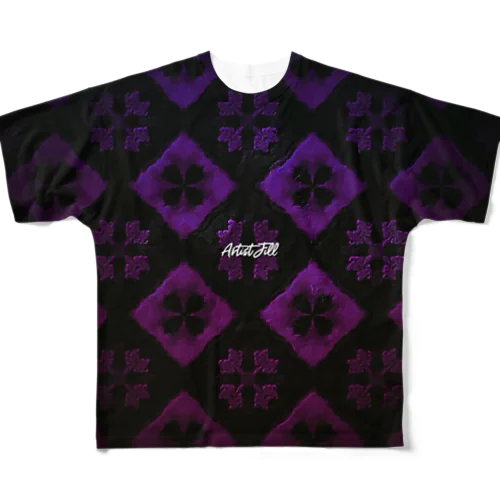 グラデーション(紫×ピンク)模様 All-Over Print T-Shirt